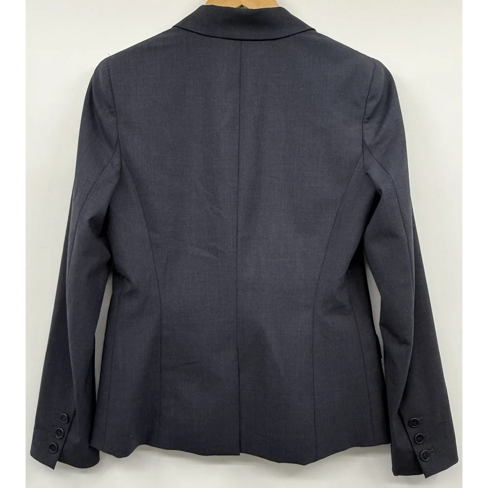 Theory Women's Staple Wool Blend Blazer Sky Blue SZ 8 Career Capsule Office EUC